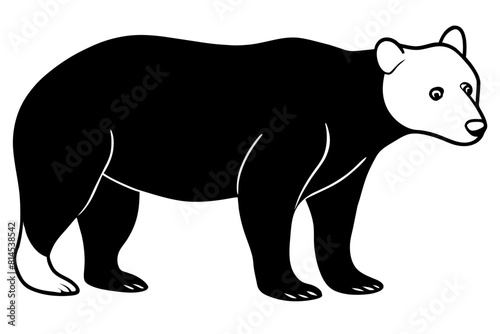  black bear line art vector illustration