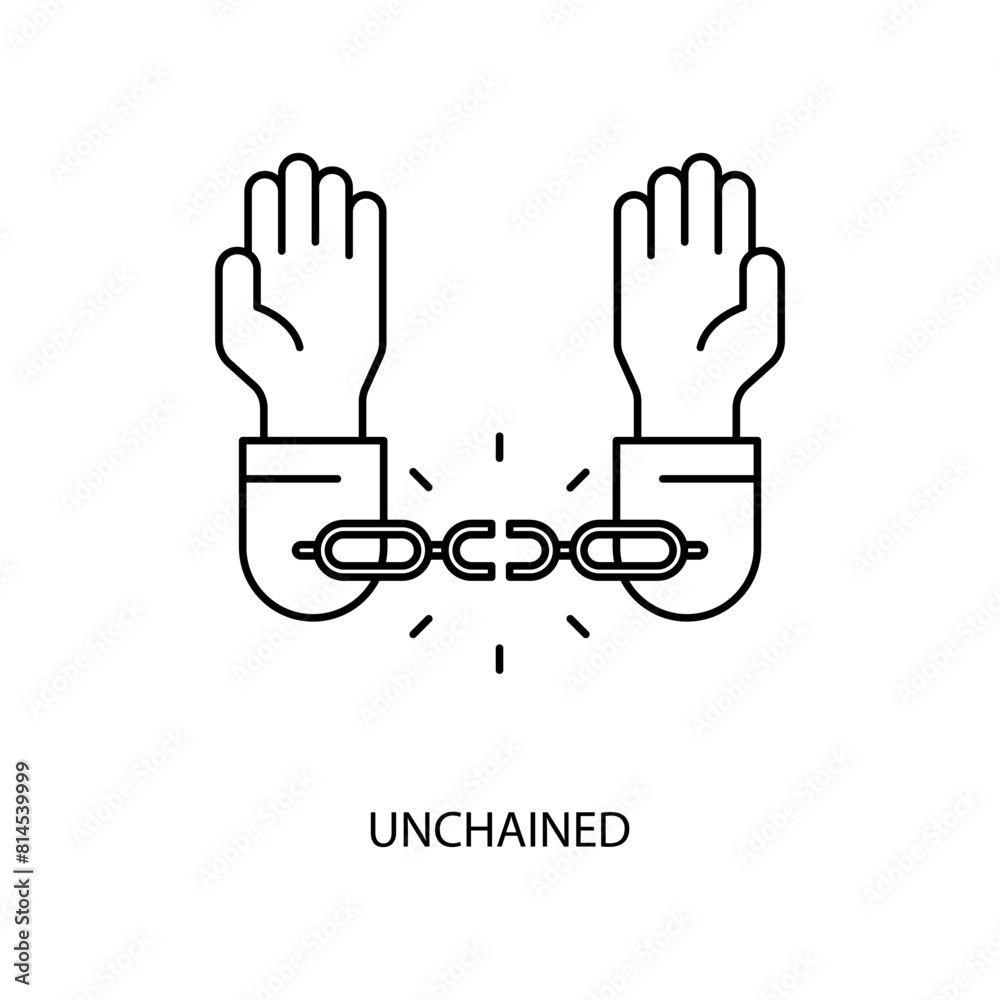 unchained concept line icon. Simple element illustration. unchained concept outline symbol design. unchained concept line icon. Simple element illustration. unchained concept outline symbol design.