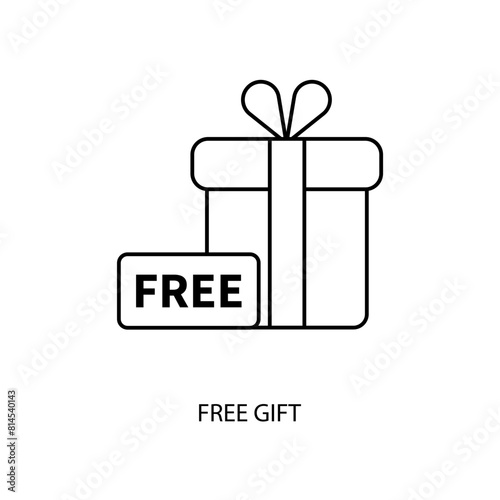 free gift concept line icon. Simple element illustration. free gift concept outline symbol design.