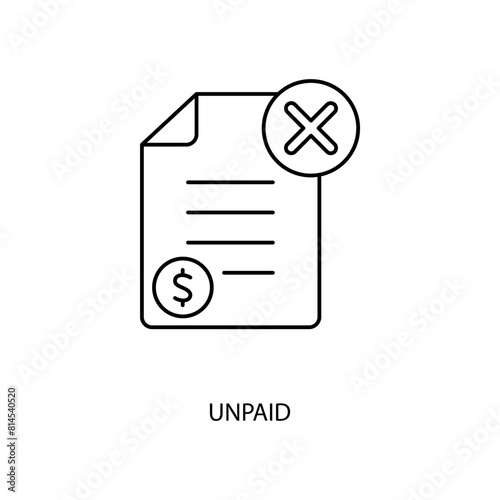 unpaid concept line icon. Simple element illustration. unpaid concept outline symbol design.