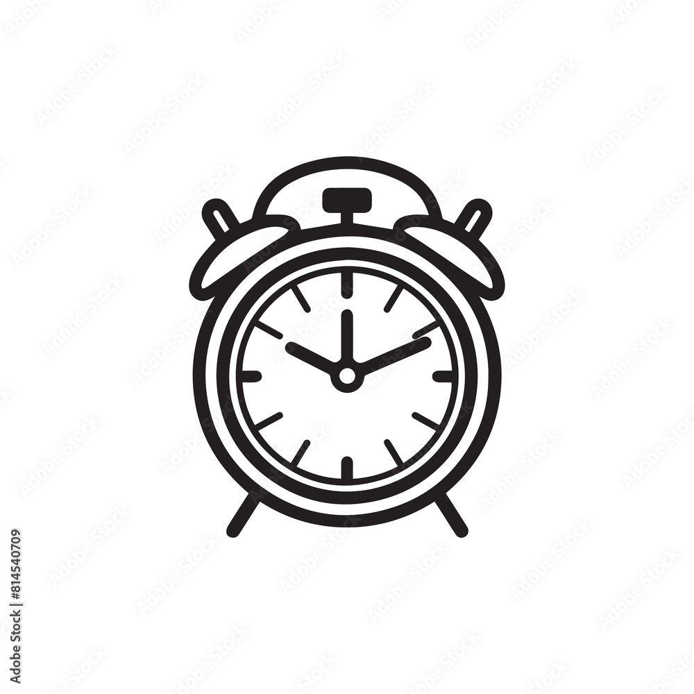 Alarm clock line icon, concept illustration, outline symbol, vector sign design. Alarm clock line icon, concept illustration, outline symbol, vector sign design.