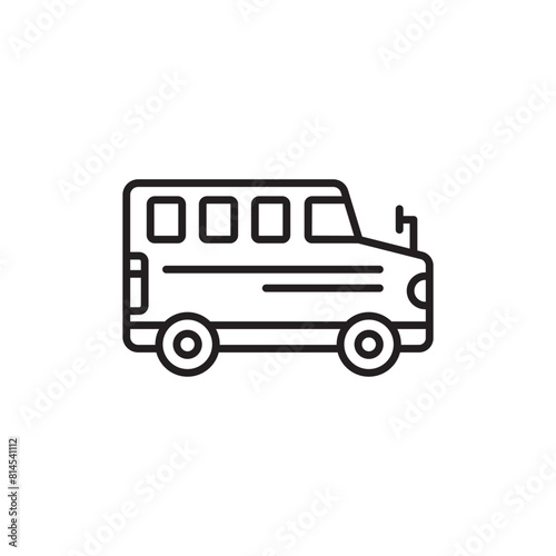 School Bus icon design with white background stock illustration