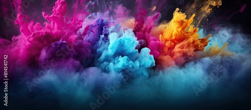 Colorful powder creating an abstract background on the floor suitable for use as a copy space image
