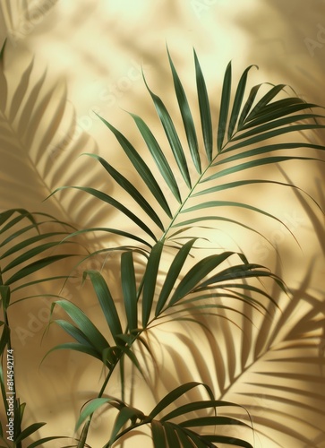 Close Up of Palm Tree With Blurry Background