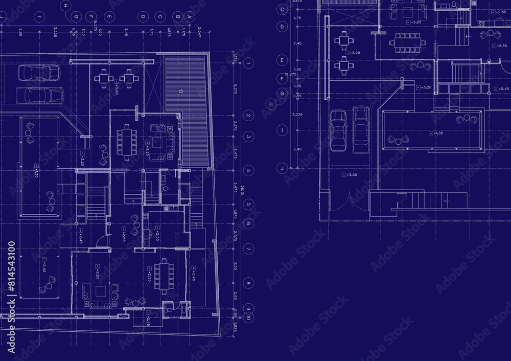 Floor plan designed building on the drawing.