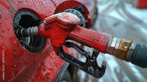 Car refueling at a gas station