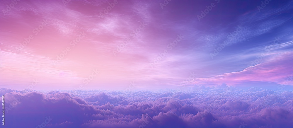 Naklejka premium A captivating image of a purple sky at twilight bathed in sunlight with ample room for text or design elements