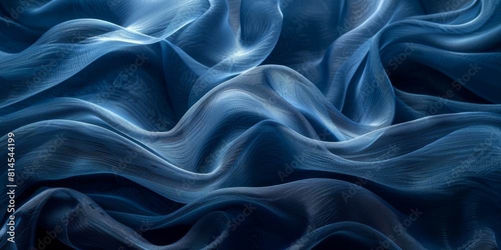 Obraz premium Floating blue fabric