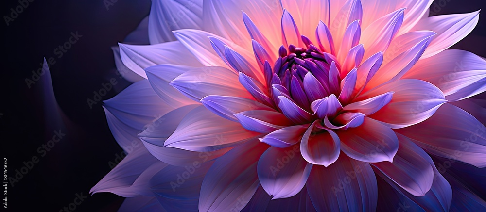 Obraz premium A beautiful flower with hues of purple and pink. with copy space image. Place for adding text or design