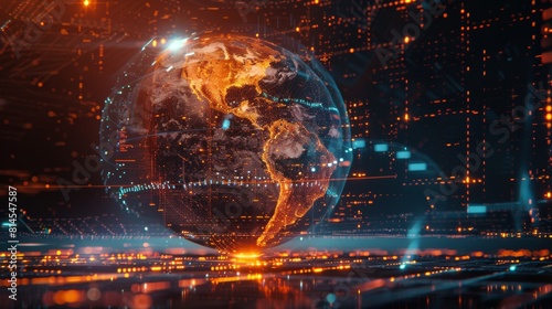 Developing the concept of a digital world globe, building a global network and connecting planets, transferring data electronically, telecommunications internationally, and exchanging information