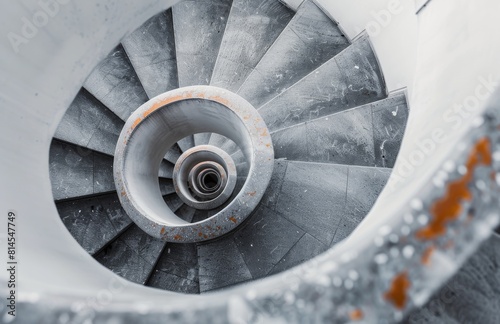 Marble Staircase in White Room