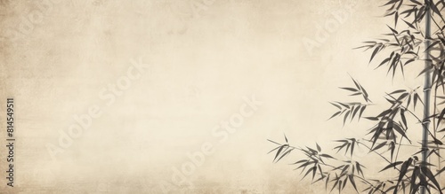 Copy space image of bamboo on a vintage textured antique paper background