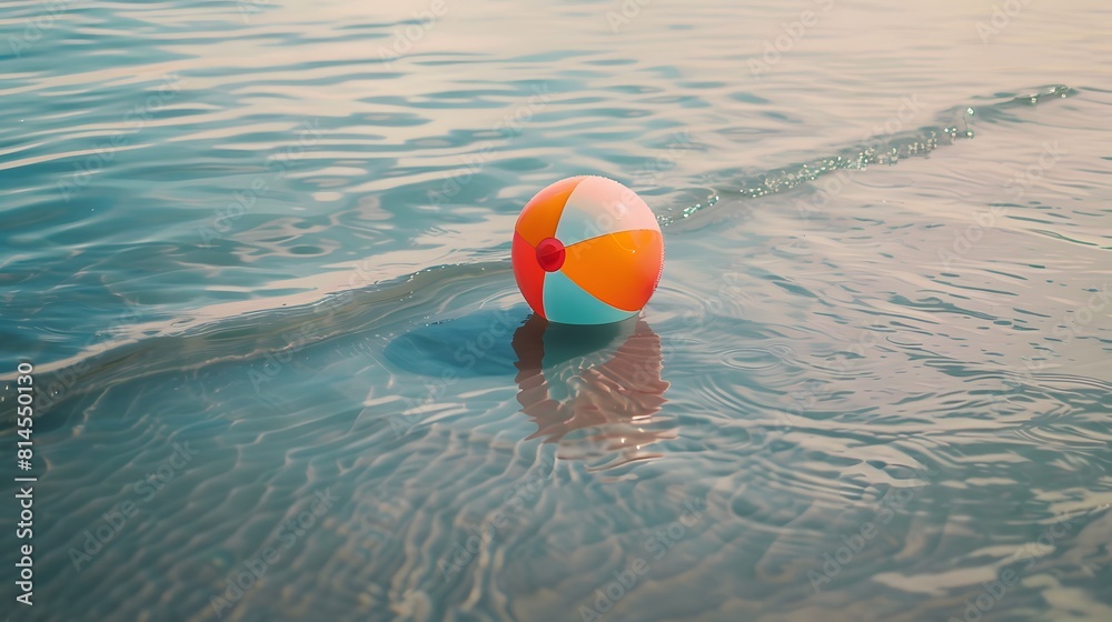 海に浮かぶビーチボール