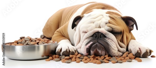 A Bulldog with a comical ex...