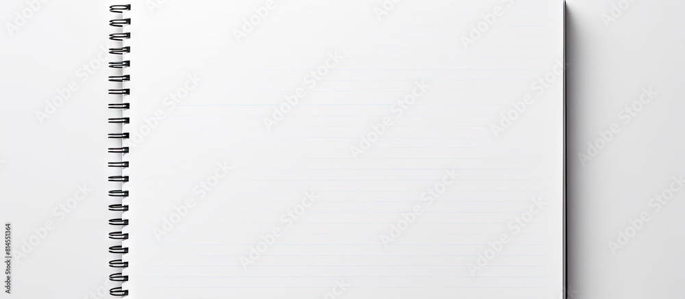 Isolated on a white background there is a piece of blank notebook paper that provides ample space for design Isolated on a white background there is a piece of blank notebook paper that provides ample space for design