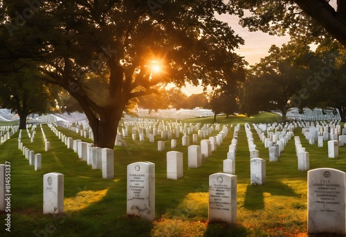 A view of the Arlington Cemetery in Washington DC in the USA