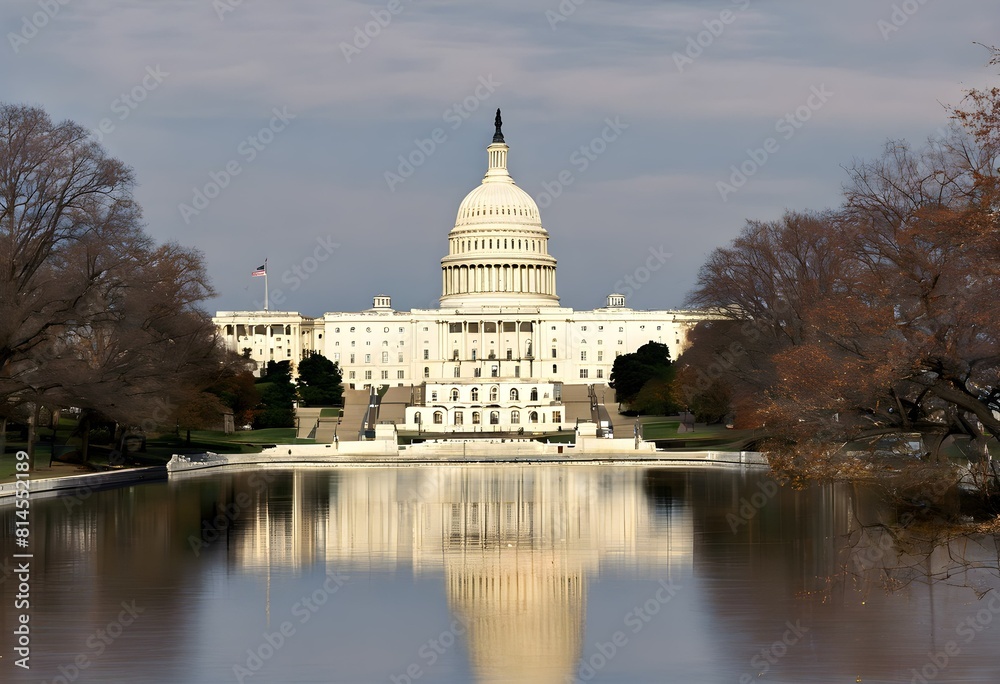 Fototapeta premium A view of the Capital Building in Washington DC