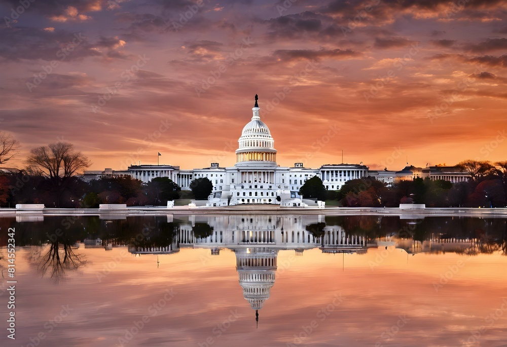 Fototapeta premium A view of the Capital Building in Washington DC