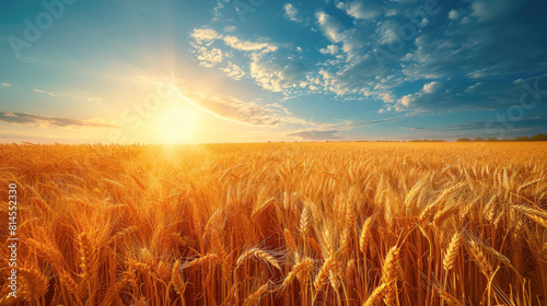 detailed and vibrant image of a vast wheat field  capturing the essence of a serene