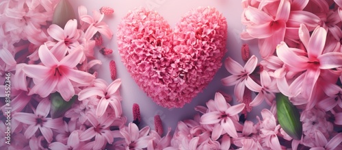 A pink heart sits inside a ...