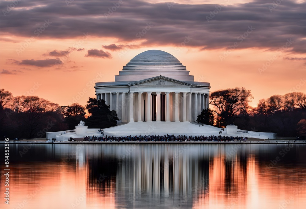 Obraz premium A view of the Jefferson Memorial in Washington DC