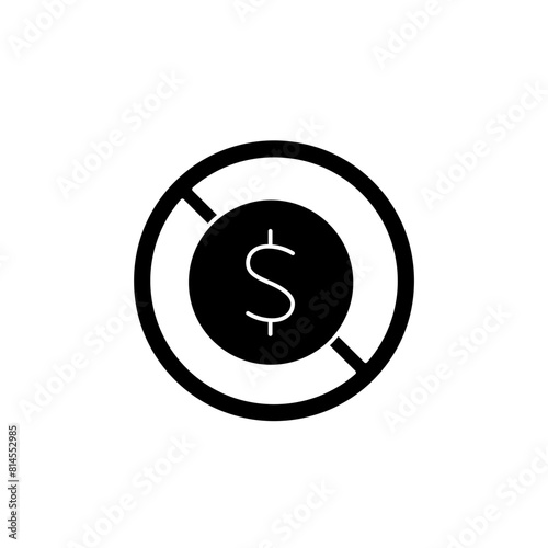 no dollar concept line icon. Simple element illustration. no dollar concept outline symbol design.