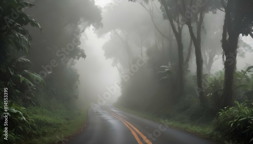A jungle road veiled in mist and mystery upscaled_4