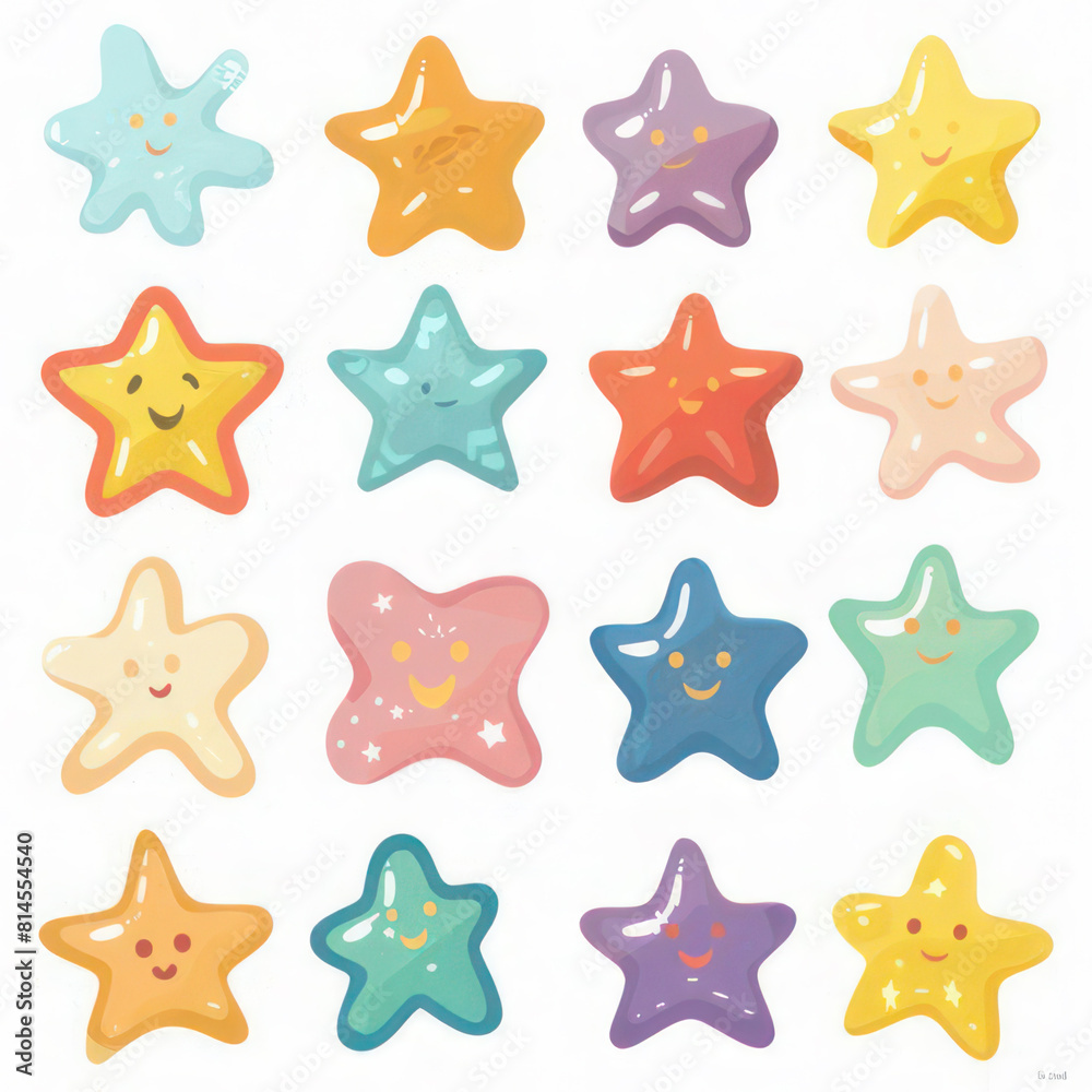 Creative arts meets symmetry with handdrawn aqua stars on a white background Creative arts meets symmetry with handdrawn aqua stars on a white background