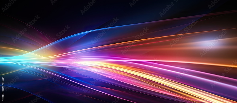 A captivating abstract background with colorful moving lines of light in the night creating a beautiful and vibrant scene Great for copy space images
