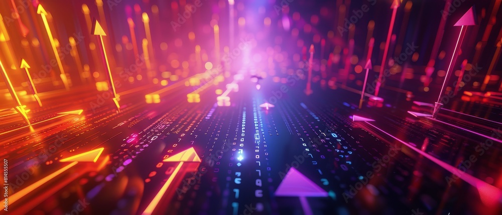 Obraz premium Abstract Neon Lights and Arrows