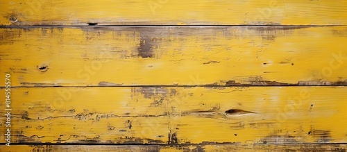 Wallpaper Mural The weathered wooden background features peeling paint in a yellow hue providing a textured and vintage appearance It offers ample copy space for text placement Torontodigital.ca