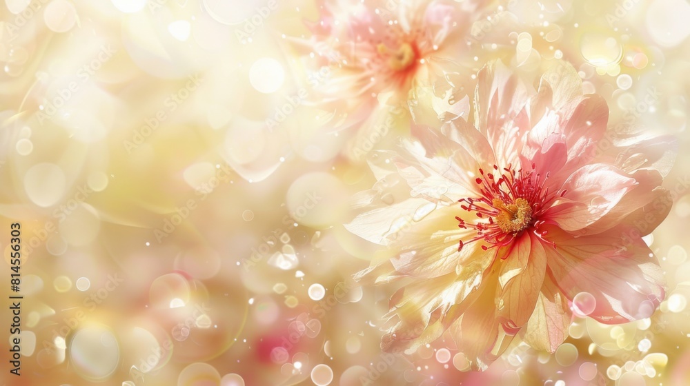 A flower delicately sways amidst dreamy bokeh lights A flower delicately sways amidst dreamy bokeh lights