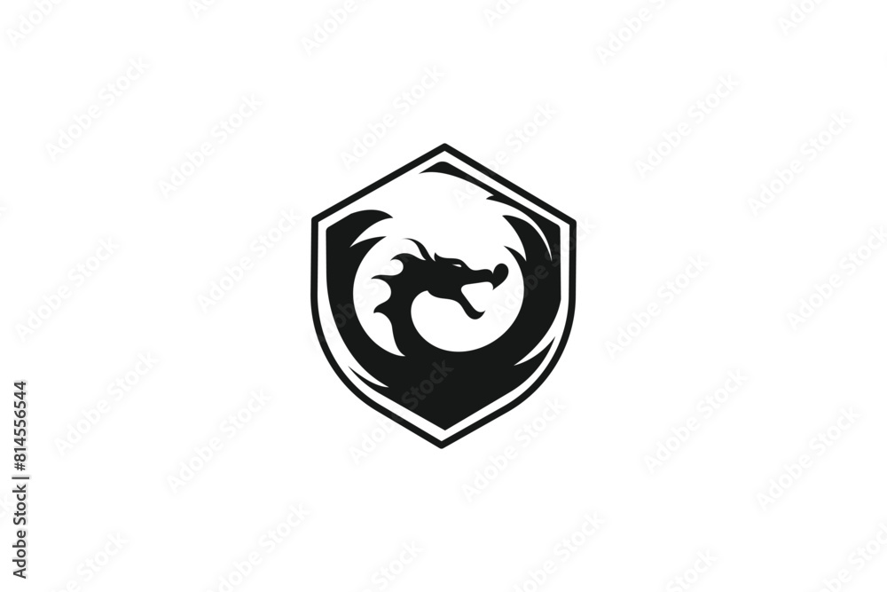 shield and dragon logo design shield and dragon logo design