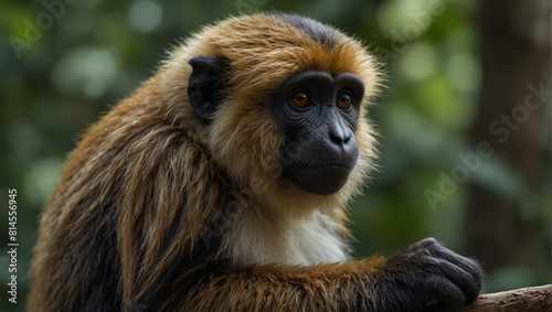 Pitheciidae monkey in jungle 