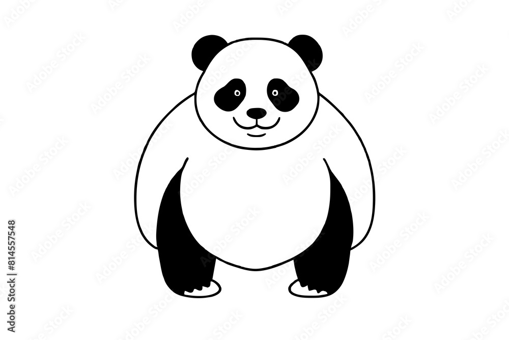 panda line art vector silhouette illustration panda line art vector silhouette illustration