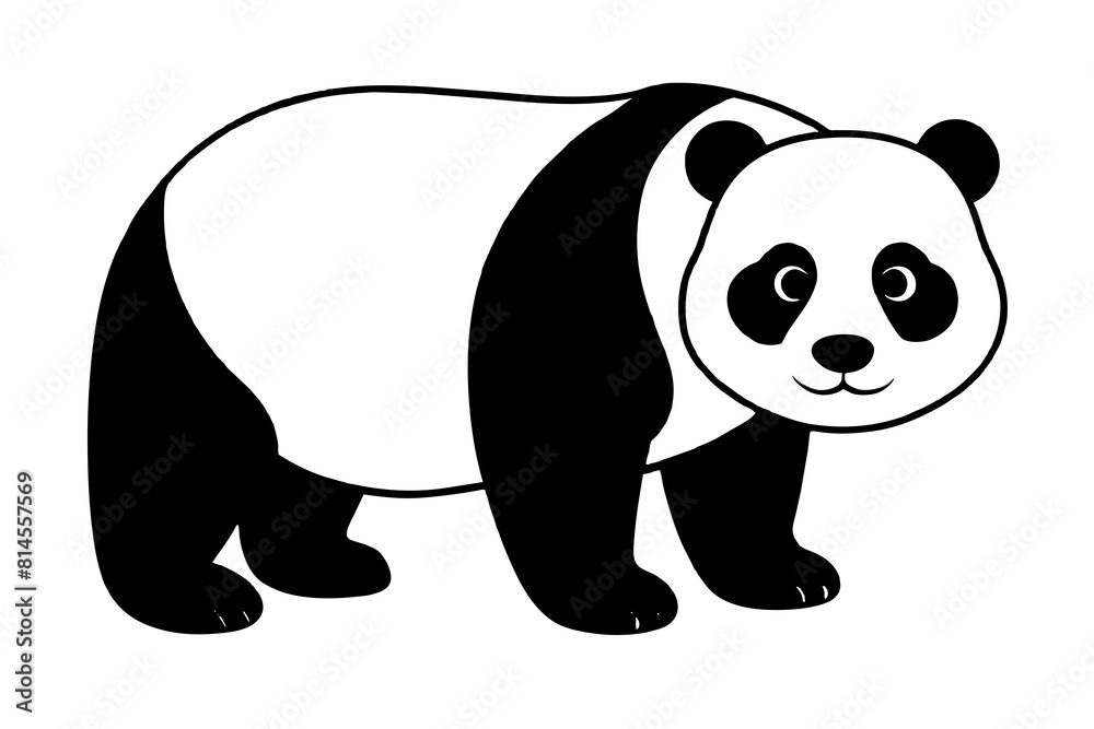 panda line art vector silhouette illustration panda line art vector silhouette illustration
