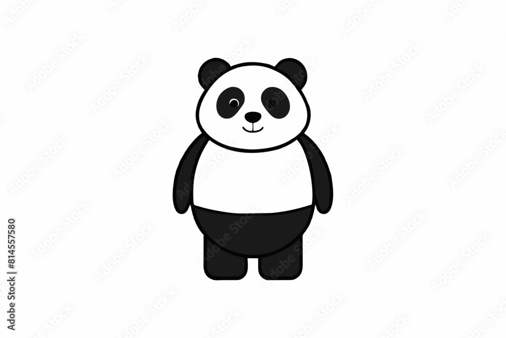 panda line art vector silhouette illustration