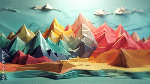 Paper mountain abstract