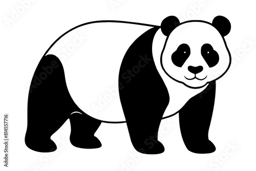 panda line art vector silhouette illustration