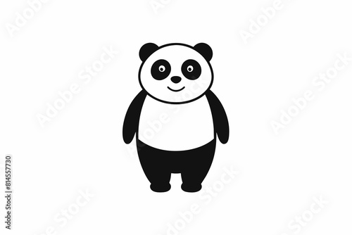 panda line art vector silhouette illustration