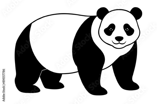 panda line art vector silhouette illustration