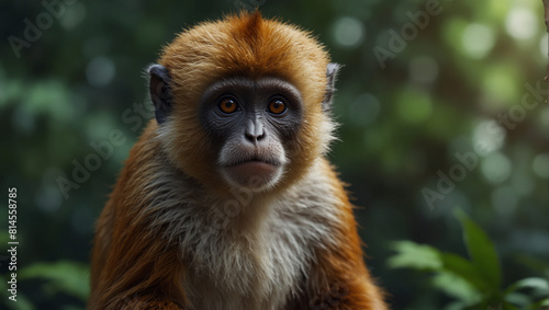 Pitheciidae monkey in jungle 