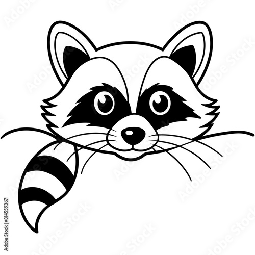 sly raccoon vector illustration