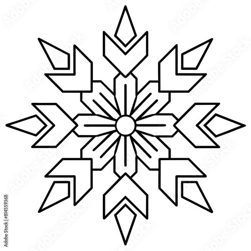 black and white snowflake illustration
