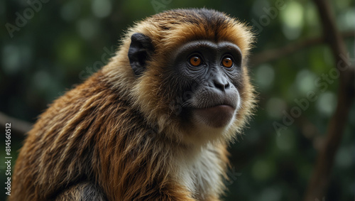 Pitheciidae monkey in jungle 