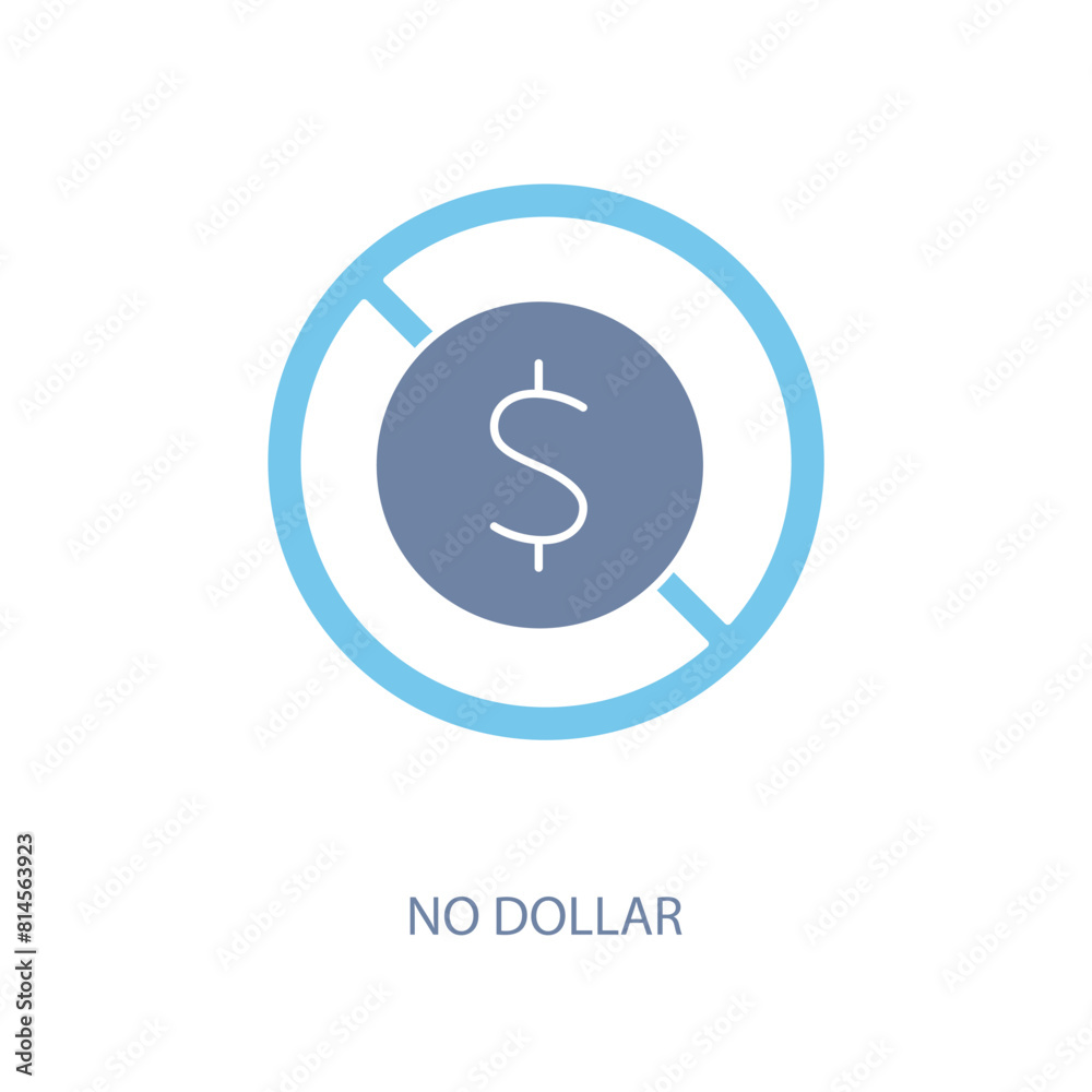 no dollar concept line icon. Simple element illustration. no dollar concept outline symbol design. no dollar concept line icon. Simple element illustration. no dollar concept outline symbol design.