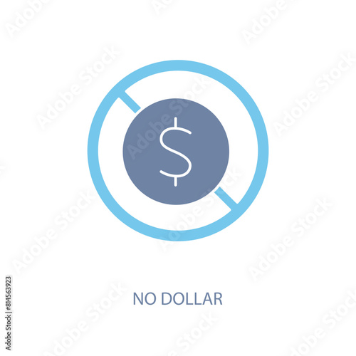 no dollar concept line icon. Simple element illustration. no dollar concept outline symbol design.