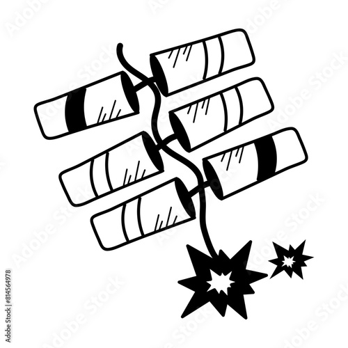 A hand drawn icon of chinese firework 