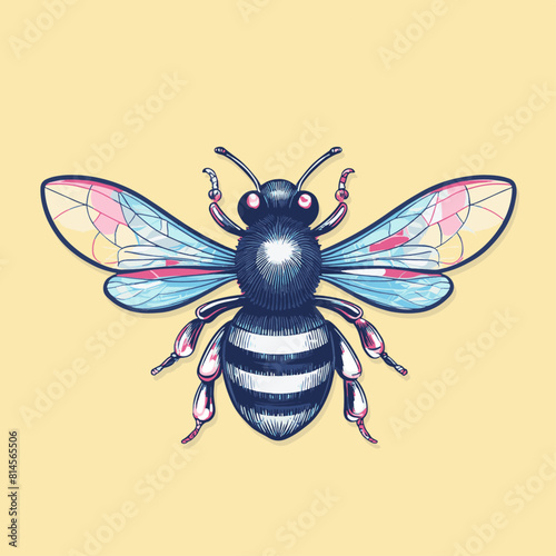Abeille, dessin vectoriel, gravure