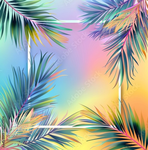 Palm Tree Against Pastel Background